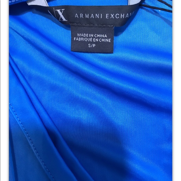 Armani Exchange AX Women’s Blue Twisted Back Yoga Tank Top Size SP - Picture 6 of 8